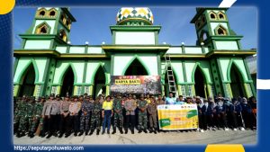Pani Gold Project Dukung Karya Bakti Kodim 1313 Bersihkan Pasar Marisa