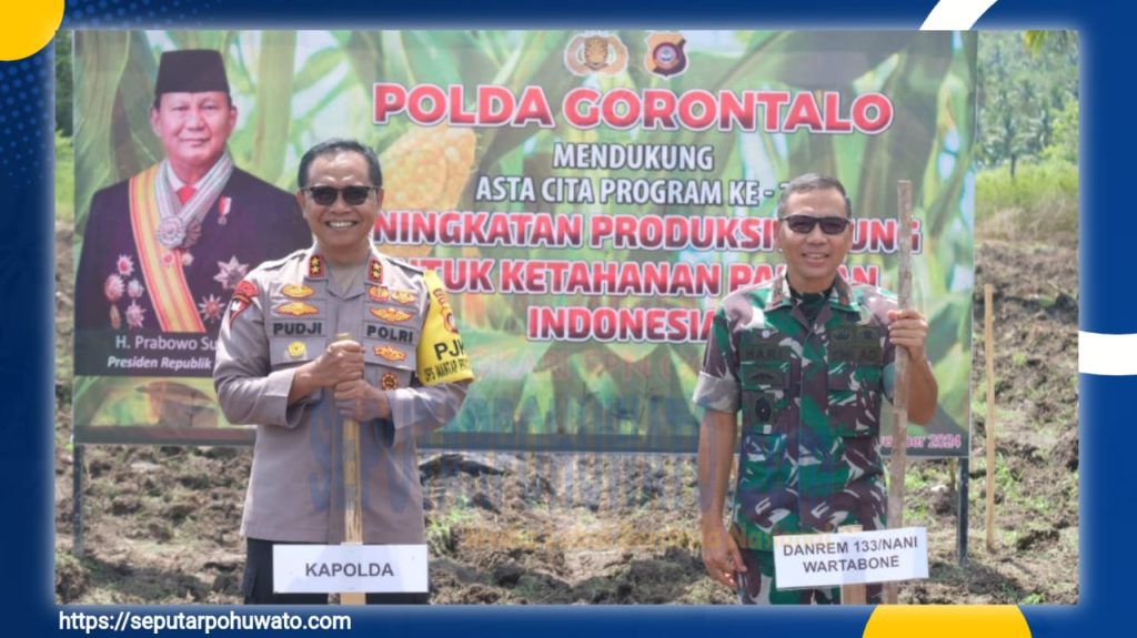 Polri Luncurkan Gugus Tugas Ketahanan Pangan, Kapolda Gorontalo Tanam Jagung di Lahan 2 Hektare