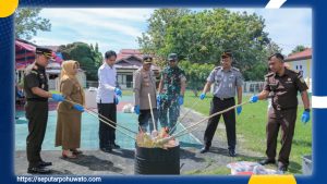 Barang Bukti Narkotika hingga Senjata Tajam Dimusnahkan Kejari Pohuwato