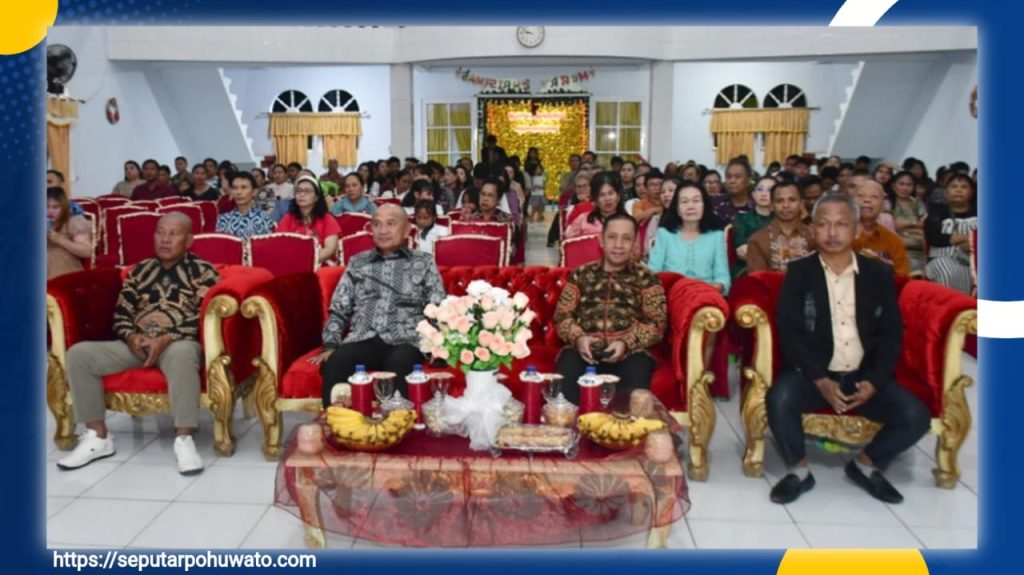 Natal dan HUT ke-76 Jemaat Eben Haezer Marisa, Bupati Saipul Ajak Doakan Perdamaian di Palestina