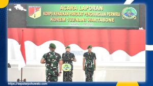 Brigjen TNI Hari Pahlawantoro Pimpin Upacara Kenaikan Pangkat Perwira di Makorem 133/NW