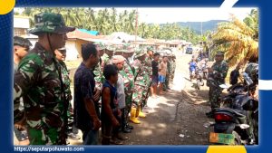 Banjir Surut, Kodim 1313/Pohuwato Kerahkan 25 Personel Bersihkan Popayato Group dari Sisa Banjir
