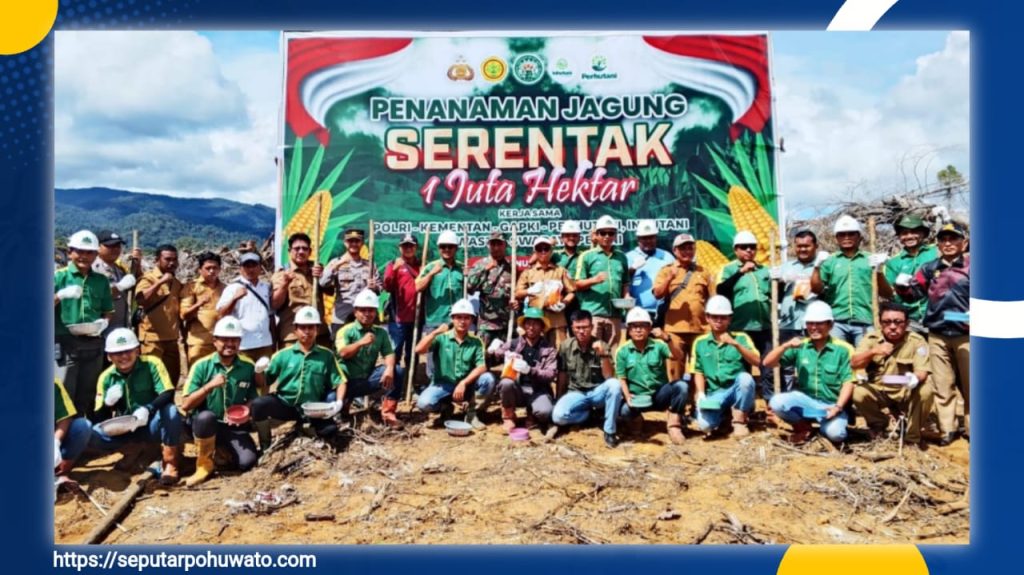 Polri Tanam Jagung Serentak, Polsek Popayato Barat Garap 10 Hektar Lahan