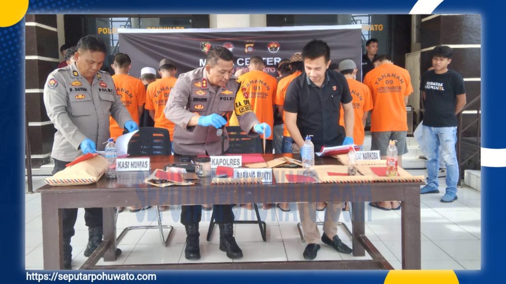Polres Pohuwato Sita 107 Paket Narkoba, 12 Tersangka Ditangkap