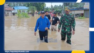 Banjir Rendam Patilanggio, TNI Polri dan Pemda Pohuwato Turun Tangan