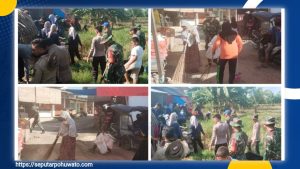 Dari Karya Bakti Serentak Kodim 1313 Pohuwato: TNI, Warga, dan Mahasiswa Bersatu Jaga Kebersihan