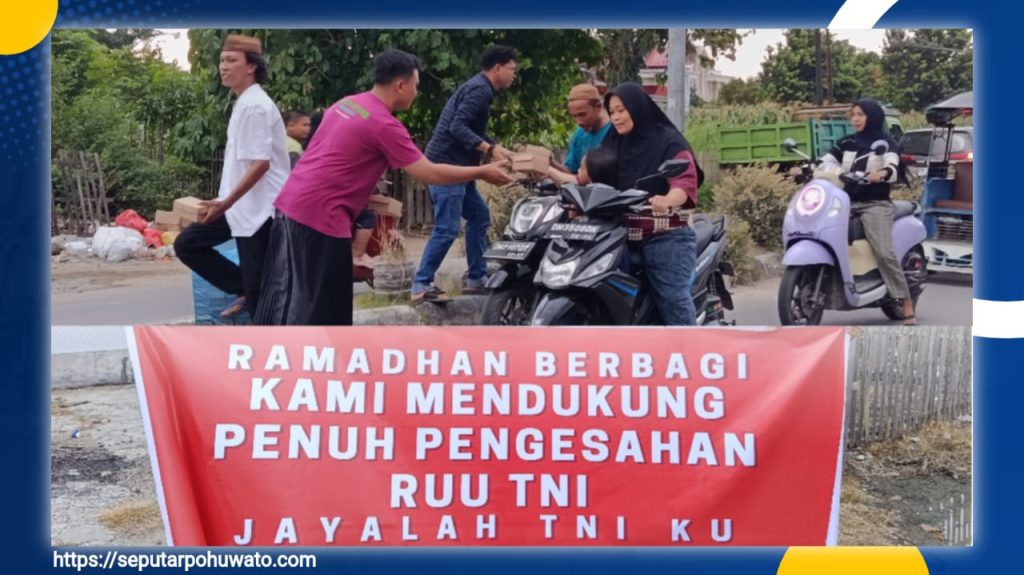 Gerakan Berbagi Takjil, Tokoh Pemuda Pohuwato Nyatakan Dukungan terhadap Pengesahan RUU TNI
