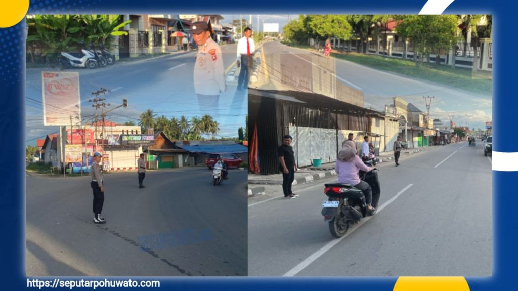 Polisi Turun Pagi, Strong Point Polres Pohuwato Jaga Kelancaran Lalu Lintas