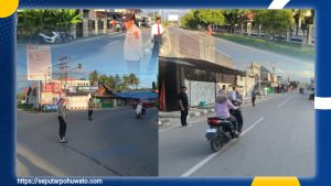 Polisi Turun Pagi, Strong Point Polres Pohuwato Jaga Kelancaran Lalu Lintas