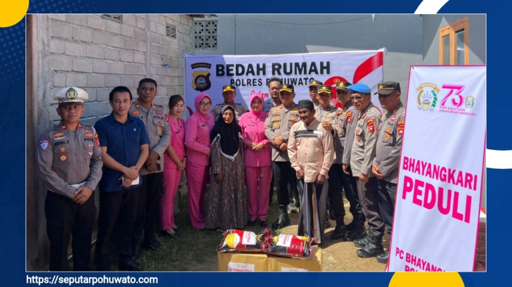 Kado HUT Bhayangkara ke-79, Polres dan Bhayangkari Pohuwato Bedah Rumah Warga Tak Mampu, Wujud Nyata Polri untuk Masyarakat