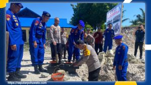 Kapolda Irjen Pol Eko Wahyu Prasetyo Letakkan Batu Pertama Pembangunan Mushola di Ditpolairud Gorontalo