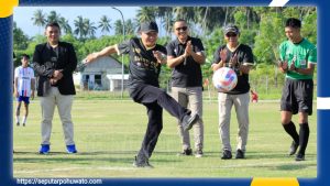 Gaya Hernan Crespo ala Saipul Mbuinga Warnai Pembukaan Bupati Cup 2025