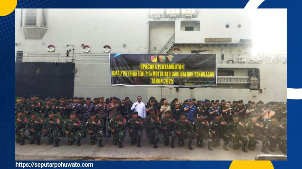Danrem 133/NW Pimpin Upacara Penyambutan Satgas Pamtas RI-PNG Yonif 715/Motuliato di Gorontalo