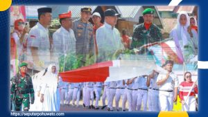 Bupati Saipul Mbuinga Kagum Ide Kreatif Warga Randangan dalam Kirab Bendera 80 Meter