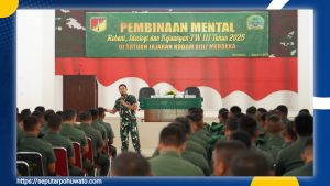 Lewat Pembinaan Mental Rohani dan Ideologi, Prajurit Korem 133/NW Diberi Pesan Tegas soal KDRT dan Jiwa Kejuangan