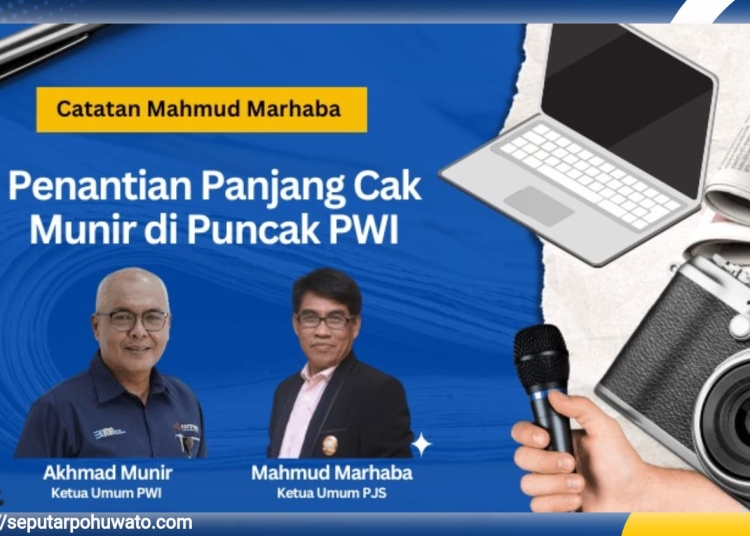 Akhmad Munir Ketum PWI Terpilih periode 2025-2030 bersama Ketum DPP PJS Mahmud Marhaba.