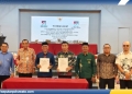 Penandatanganan Perjanjian Kerja Sama (PKS) Kredit KSU Perangkat Desa antara Bank SulutGo dan Pemkab Pohuwato, di Hulondalo Ballroom Kota Gorontalo, Kamis (09/10/2025).