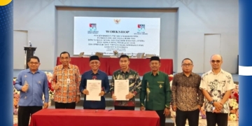 Penandatanganan Perjanjian Kerja Sama (PKS) Kredit KSU Perangkat Desa antara Bank SulutGo dan Pemkab Pohuwato, di Hulondalo Ballroom Kota Gorontalo, Kamis (09/10/2025).