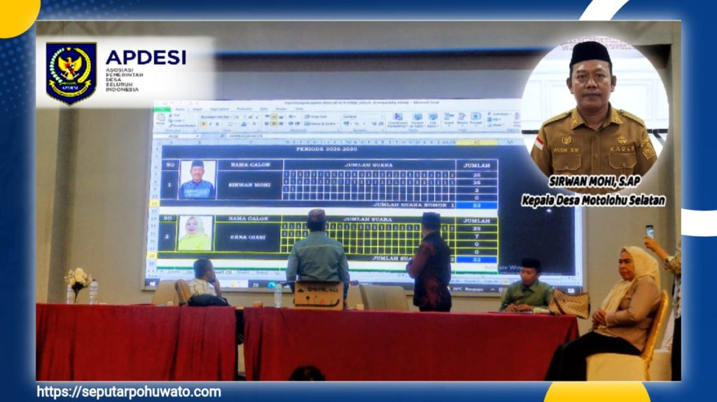 Kades Motolohu Selatan Buktikan Eksistensi, Sirwan Mohi Unggul dari Erna Giasi di Muscab APDESI Ke-III