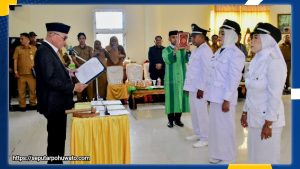 Tepat di Hari Pahlawan, 3 Kades Antar Waktu Dilantik, APDESI dan BPD Pohuwato Juga Dikukuhkan