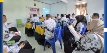 Suasana Rapat Koordinasi Kabupaten (Rakorkab) di Gedung Guru Pohuwato, Jalan Kusno Danupoyo, Desa Palopo, Kecamatan Marisa, Rabu (12/11/2025). (Foto: PGRI Pohuwato)