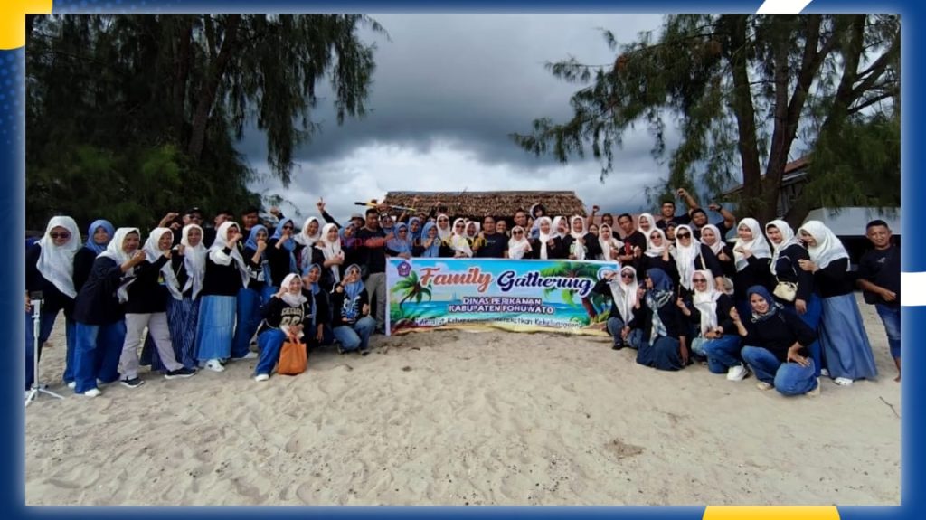 Dinas Perikanan Pohuwato Ajak Keluarga dan Penyuluh Perikanan Pererat Kekompakan di Pantai Libuo