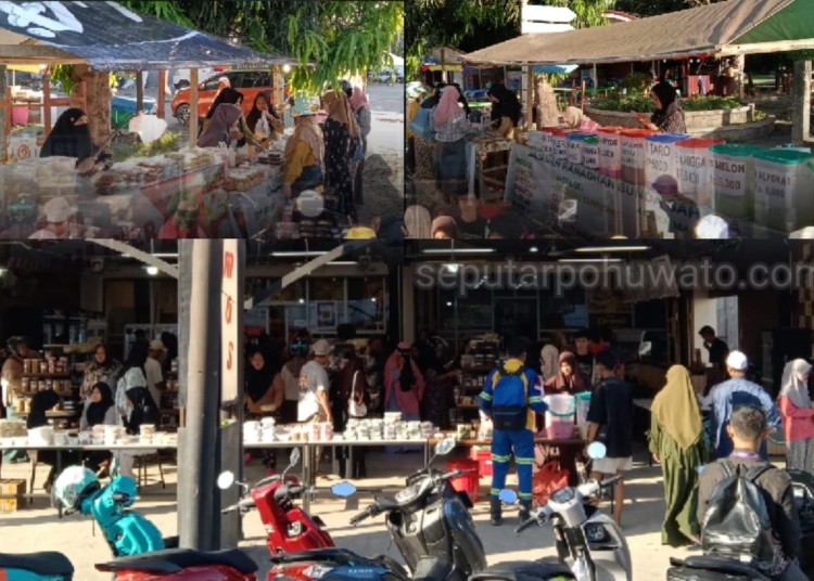 Tim BBPOM dan Dinkes saat melakukan pengawasan dan pengujian sampling takjil di Teras Ormas, Pasar Rakyat hingga Jalan Trans-sulawesi Marisa, Kamis (26/02/2026). Dok. AD