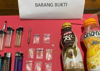 Barang bukti yang disita Satnarkoba Polres Pohuwato.