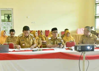 Foto: Wakil Bupati Pohuwato Iwan S. Adam, saat mengikuti Rapat Koordinasi (Rakor) Pengendalian Inflasi Daerah yang digelar secara nasional, Senin (09/03/2026).