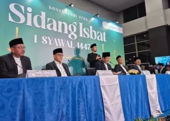 Konferensi pers hasil sidang isbat penetapan 1 Syawal 1447 H. (Dok. Screenshot TvOne)