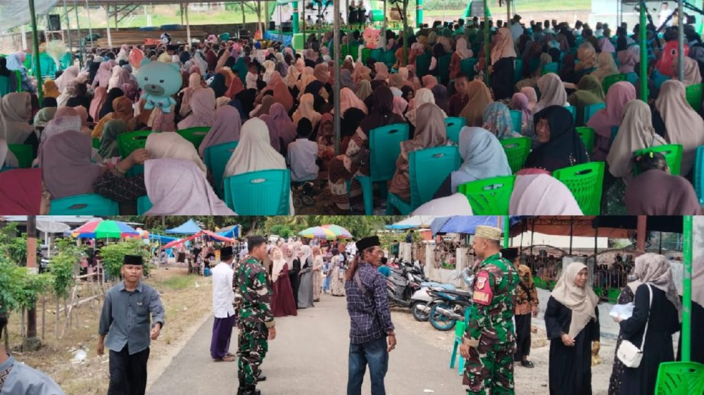Kodim 1313/Pohuwato dan Banser Amankan Majelis Ta’lim Akbar di Desa Sarimurni