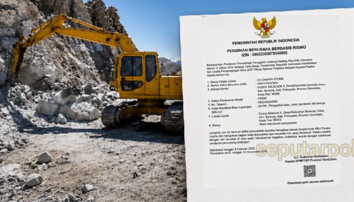 Sempat Dituding Ilegal, CV Cahaya Stone Tunjukkan Dokumen Resmi Tambang Batuan di Buntulia