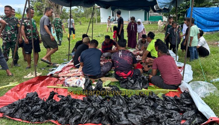 Idul Adha 1447 H, Kodim 1313/Pohuwato Tebar Kepedulian Melalui Pembagian Kurban