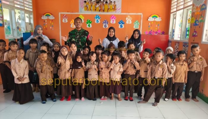 Siswa TK Bhayangkara Palopo Antusias Ikuti Sosialisasi Bela Negara dari Koramil Marisa