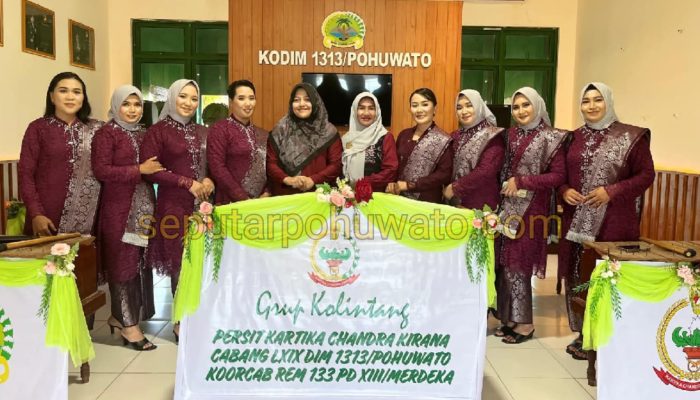 Persit Kodim 1313/Pohuwato Tampil Memukau di Lomba Kolintang HUT ke-68 Kodam XIII/Merdeka