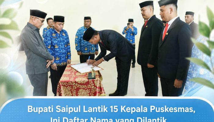 Bupati Saipul Lantik 15 Kepala Puskesmas di Pohuwato, Ini Daftar Nama yang Dilantik