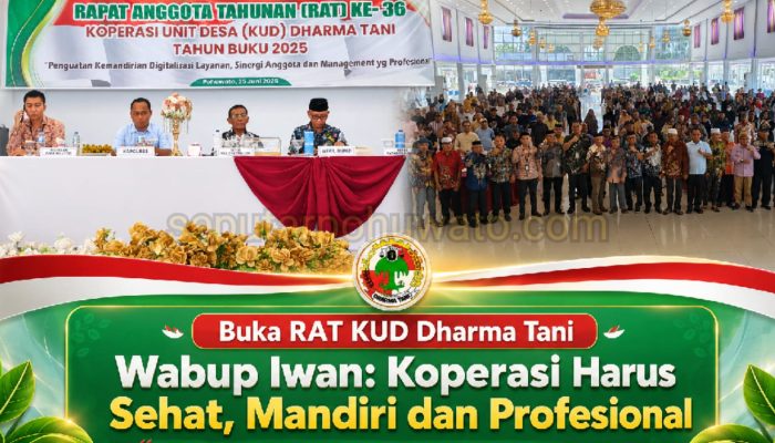 Buka RAT KUD Dharma Tani, Wabup Iwan: Koperasi Harus Sehat, Mandiri dan Profesional