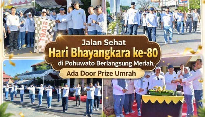 Jalan Sehat Hari Bhayangkara ke-80 di Pohuwato Berlangsung Meriah, Ada Door Prize Umrah