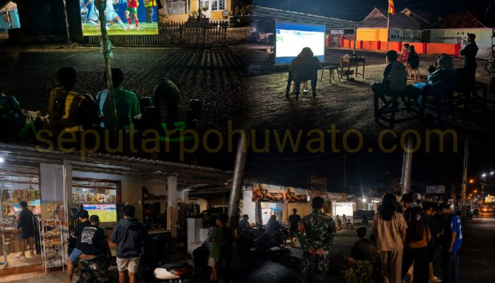Kodim 1313/Pohuwato Gelar Nobar Piala Dunia 2026 di Lima Kecamatan, Warga pun Antusias