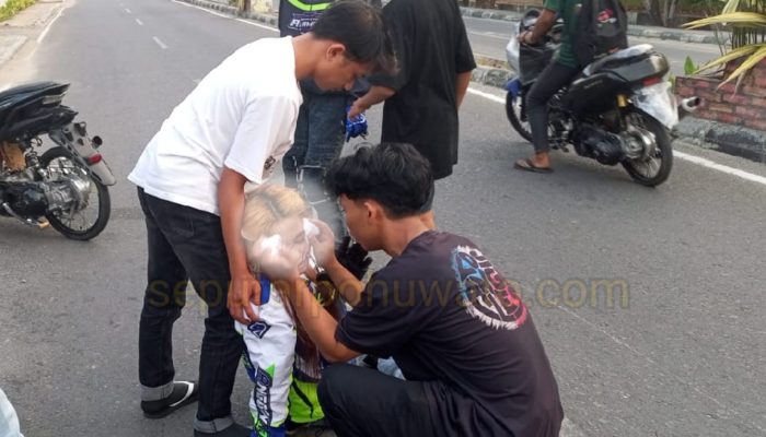Belum Balapan, Pembalap Perempuan Kecelakaan di Luar Lintasan Drag Race Pohuwato, Alami Cedera Parah