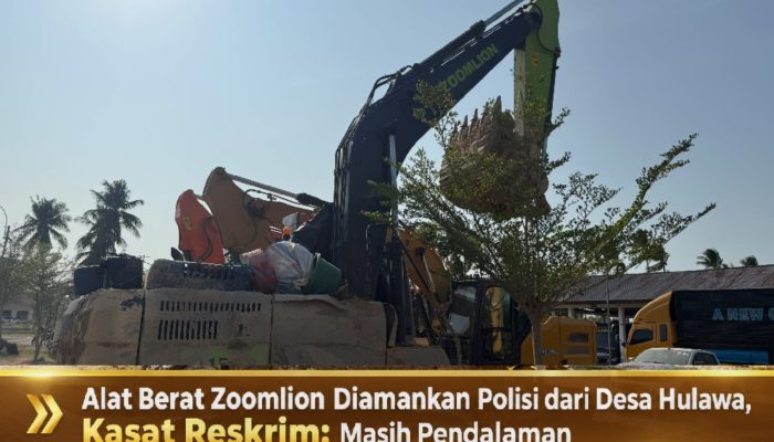 Alat Berat Zoomlion Diamankan Polisi dari Desa Hulawa, Kasat Reskrim: Masih Pendalaman