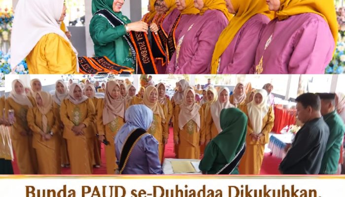 Bunda PAUD se-Duhiadaa Dikukuhkan, Camat Burhan Titip Pesan soal Masa Emas Anak