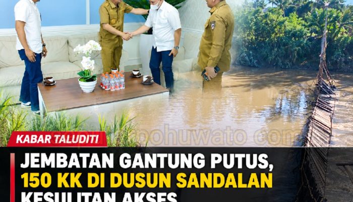 Jembatan Gantung Putus, 150 KK di Dusun Sandalan Kesulitan Akses, Bupati Saipul Cari Solusi
